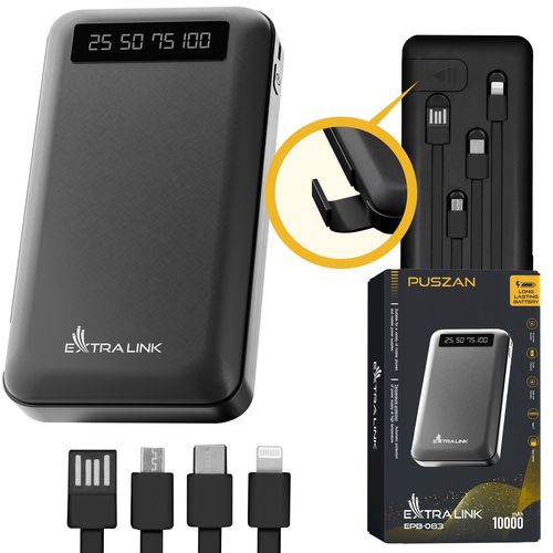 Extralink EPB-083 10000mAh Black | Powerbank | Power bank, USB-C, EXTRALINK EX.19607