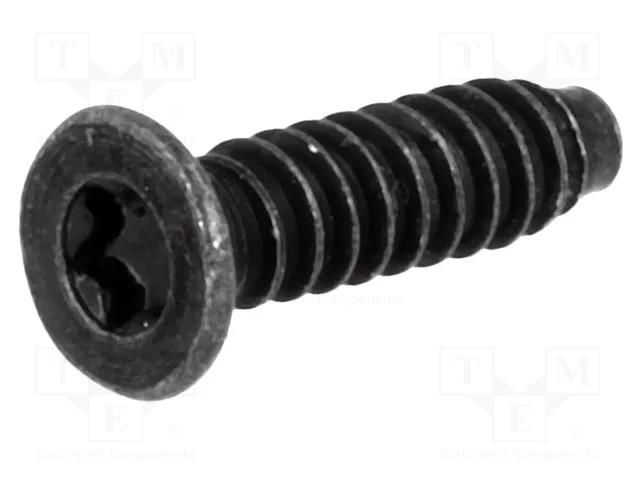 Screw; 3x12; Head: countersunk; Torx®; steel; black finish FISCHER ELEKTRONIK M3X12/KN3041BK