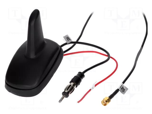 Antenna; SHARK; AM,FM,GPS; DIN,SMA-A; 12VDC; RG174 4CARMEDIA ANT.S02.05