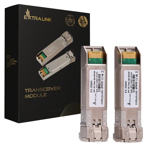 Extralink SFP+ 10G 2-pack | SFP+ Module | 10Gbps, LC/UPC, 1310nm, 10km, single mode, DOM, EXTRALINK EX.35900 5905090335900