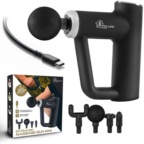 Extralink Massage Gun Mini Black | Massage Gun | 4 interchangeable tips, EXTRALINK MSG-03-MINI-BLACK 5905090339151