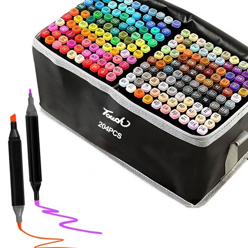 Extralink | Alcohol marker set | 204 colors, dual tips, EXTRALINK MARKERY 204SZT 5906168631245