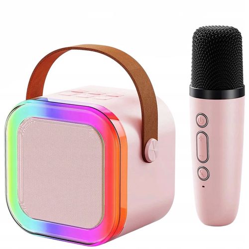 Extralink Kids Mini Karaoke LED Speaker 1x Mic Pink | Karaoke Set | speaker, 1x microphone, Bluetooth, AUX, SD card slot, RGB lighting, EXTRALINK EX.35120 5906168635120