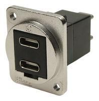 DUAL USB ADAPTER, TYPE C RCPT-PLUG CP30212M3