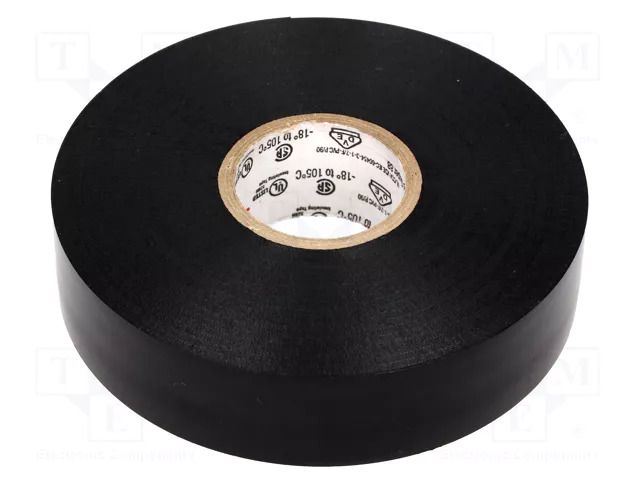Tape: electrical insulating; W: 19mm; L: 20m; Thk: 0.22mm; black 3M SCOTCH-SUPER-88