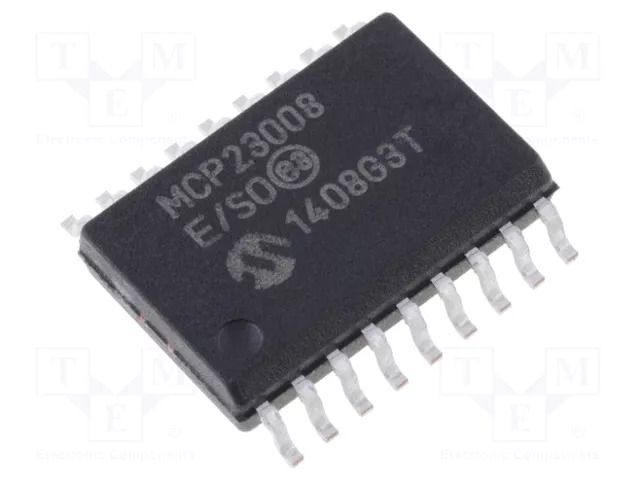 IC: interface; I/O expander; 1.7Mbps; 1.8÷5.5VDC; I2C; SMD; SO18 MICROCHIP TECHNOLOGY MCP23008-E/SO