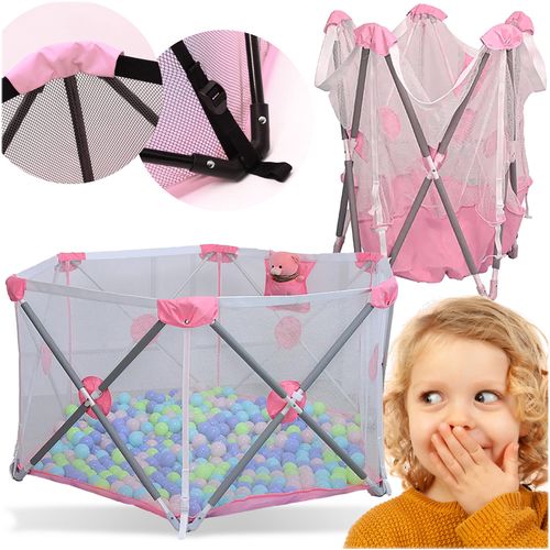 Extralink Kids Playpen, Foldable Playground and Dry Pool for Kids 140x68cm k-461, EXTRALINK EX.39432 5906168639432