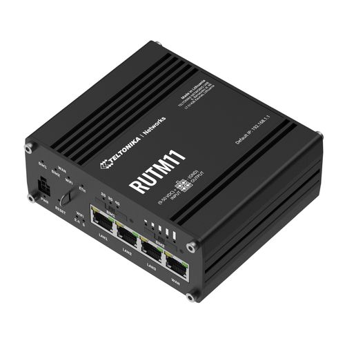 Teltonika RUTM11 | Industrial 4G LTE router | Cat 6, 4x GbE, GNSS, Wi-Fi 5, Dual SIM, TELTONIKA RUTM11000000 4779051840496