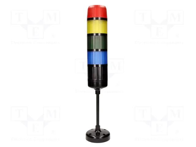 Signalling column; red/yellow/green/blue; LED; 18÷32VDC; IP54 W2 WS-AD4DCZP125RYGB
