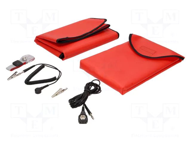 Mat: table set; ESD,portable; L: 0.6m; W: 0.6m; vinyl; red ELME KAS9000