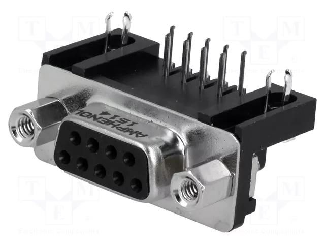 Connector: D-Sub; PIN: 9; socket; female; angled 90°; THT; UNC 4-40 AMPHENOL COMMUNICATIONS SOLUTIONS L77SDE09S1ACH