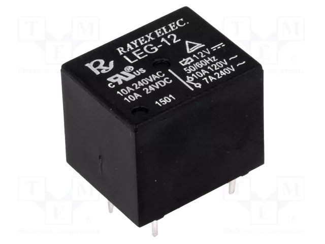 Relay: electromagnetic; SPDT; Ucoil: 12VDC; Icontacts max: 10A Recoy/RAYEX ELECTRONICS LEG-12