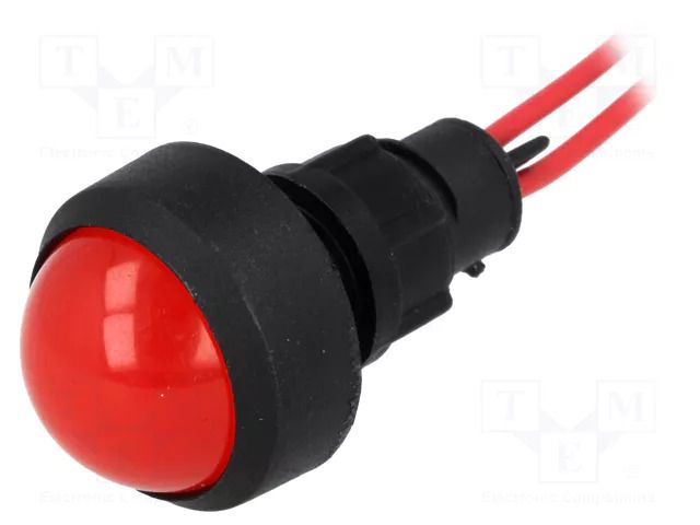 Indicator: LED; prominent; red; 230VAC; Ø13mm; IP20; cables; 300mm ELPROD LKD220-R