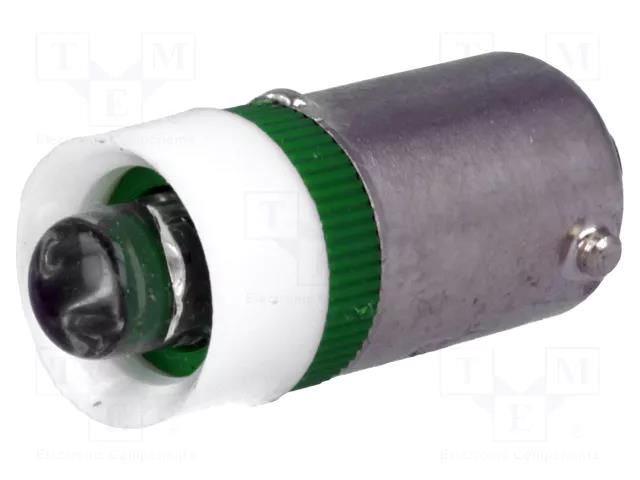 LED lamp; green; BA9S; 24VDC; 24VAC BRIGHTMASTER LLED-B9/24/G