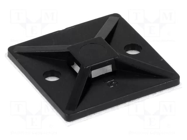 Holder; self-adhesive; polyamide; UL94V-2; black; FH: 4mm; Ht: 4.7mm HELLERMANNTYTON MB4A3-BK