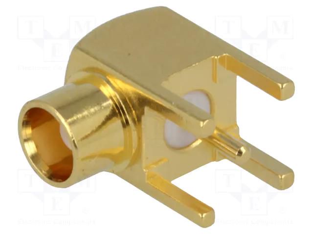 Connector: MCX; socket; female; angled 90°; 50Ω; THT; PTFE; Vswr: 1.5 AMPHENOL RF MCX6252B13G50