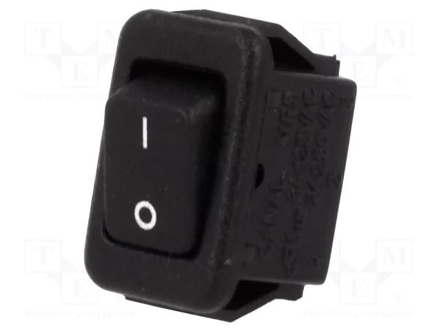 ROCKER; SPST; Pos: 2; ON-OFF; 3A/250VAC; black; none; 20mΩ; UL94V-2 CANAL ELECTRONIC MR5110F5BB