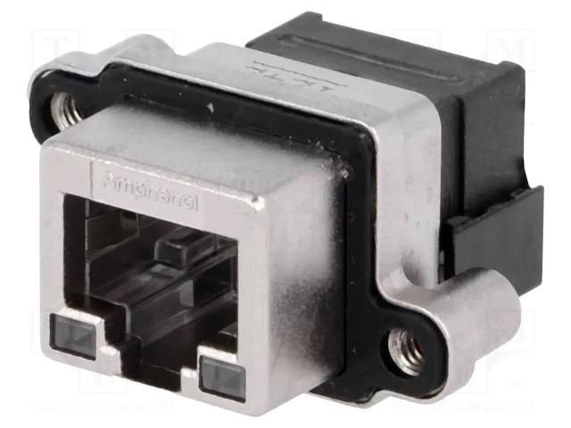 Connector: RJ45; socket; with LED; UL94V-0; IP67; THT; angled 90° AMPHENOL COMMUNICATIONS SOLUTIONS MRJ-5381-01