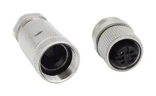 M12 SENSOR CONN, FEMALE, 4POS, CABLE 858-D04-203RKT4
