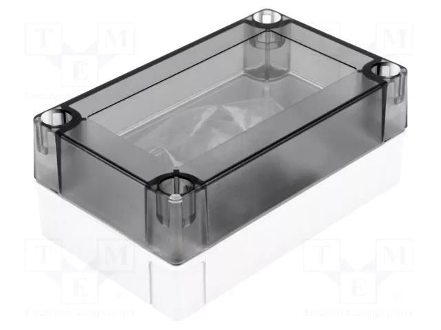 Enclosure: multipurpose; X: 80mm; Y: 130mm; Z: 60mm; MNX; grey; IK08 FIBOX PC100/60HT
