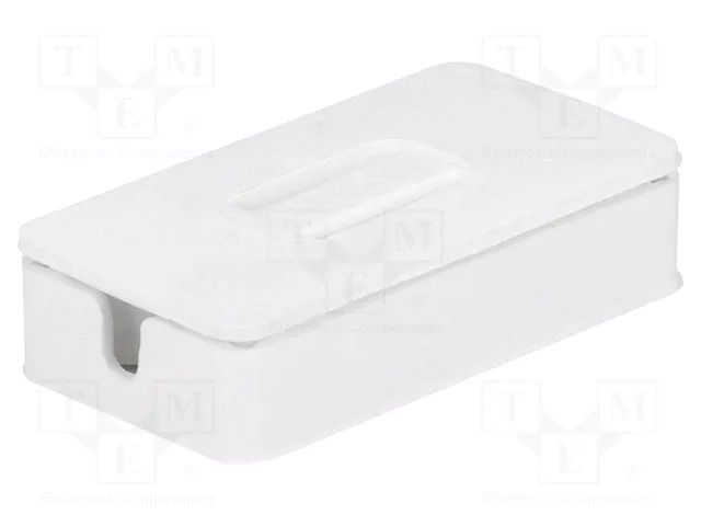 Enclosure: junction box; X: 49mm; Y: 25.5mm; Z: 11mm; ABS; white SUPERTRONIC PP58BL