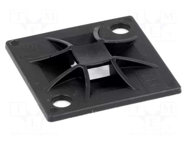 Holder; screw,self-adhesive; polyamide; black; Tie width: 5.1mm HELLERMANNTYTON QM30A-PA66-BK-C1