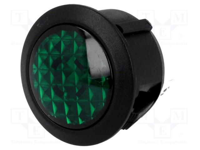 Indicator: LED; prominent; green; 24VDC; Ø20mm; IP20; connectors SCI R9-92L-02-G