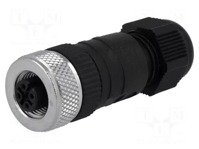 Connector: M12; plug; PIN: 4; female; straight; IP67; screw terminal LUMBERG AUTOMATION RKC4/9