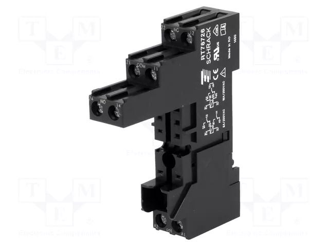 Socket; PIN: 8; 16A; 250VAC; H: 61mm; W: 15.5mm; screw terminals; RT/5 TE Connectivity RT78726