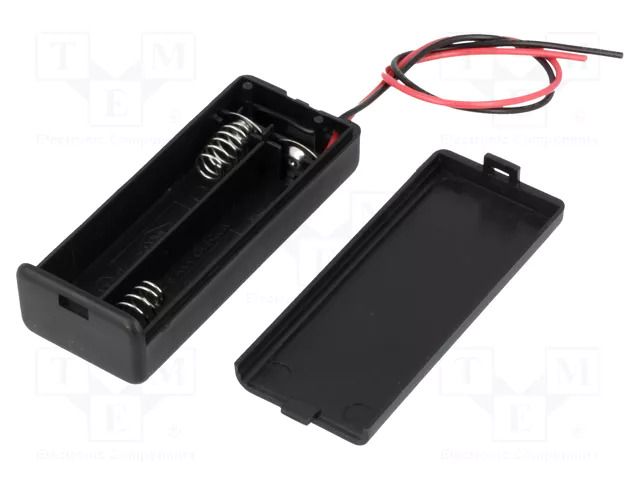 Holder; AAA,R3; Batt.no: 2; cables; 150mm; black COMF SBH-421-1A