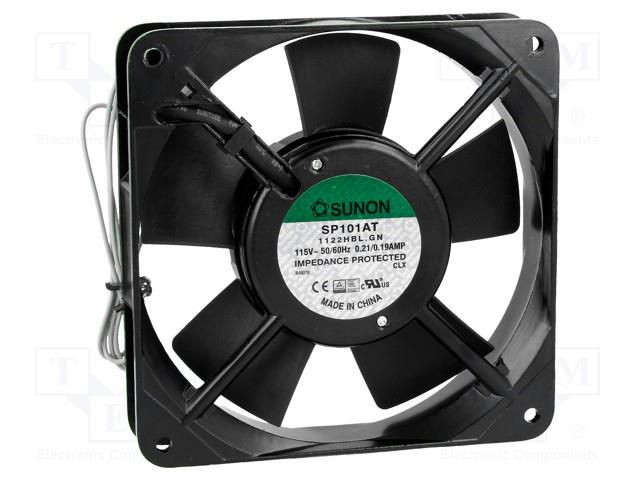 Fan: AC; axial; 115VAC; 120x120x25mm; 132m3/h(±7%); 46dBA; ball SUNON SP101AT1122HBL