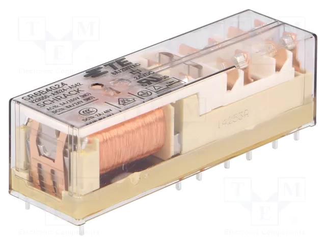 Relay: electromagnetic; NC x2 + NO x4; Ucoil: 24VDC; 8A; SR6; THT TE Connectivity SR6B4024