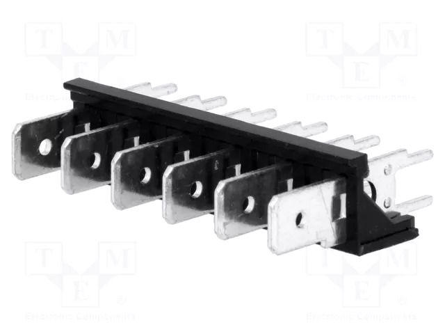 Terminal: spade terminal strip; 6.3mm; THT; 250V; straight; ways: 6 XINYA ST-LP-6