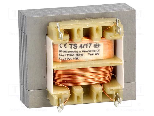 Transformer: mains; 4VA; 230VAC; 7V; 300mA; Leads: solder lugs; IP00 INDEL TS4/17