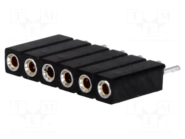 Connector: pin strips; socket; female; PIN: 6; straight; THT; 2.54mm CONNFLY ZL307-1X6