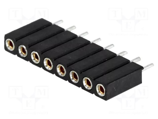 Connector: pin strips; socket; female; PIN: 8; straight; THT; 2.54mm CONNFLY ZL307-1X8