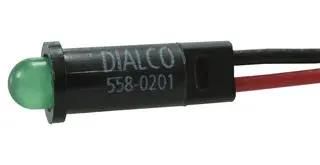 PANEL INDICATOR, GREEN, 3.96MM, 2.1VDC 558-0201-003F