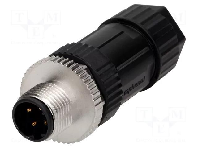 Connector: M12; plug; PIN: 4; male; 250V; straight; IP67; for cable AMPHENOL LTW 12D-04BMMB-SL7002