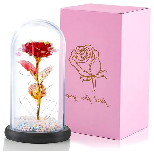 EXTRALINK HOME WIECZNA RÓŻA W SZKLE ŚWIECĄCA LED CZERWONA W-860, EXTRALINK EX.24190 5907207224190