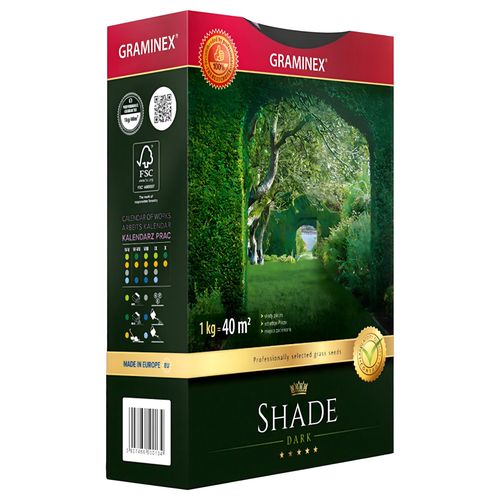 GRAMINEX PREMIUM TRAWA MIESZANKA SHADE 1KG 40M DO ZACIEMNIONYCH MIEJSC, EXTRALINK TRAWA MIX SHADE 1KG 40M 5907466500134