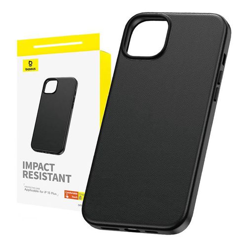 Phone Case for iPhone 15 Plus Baseus Fauxther Series (Black), Baseus P60157304113-02