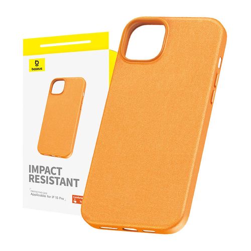 Phone Case for iPhone 15 Pro Baseus Fauxther Series (Orange), Baseus P60157304713-01