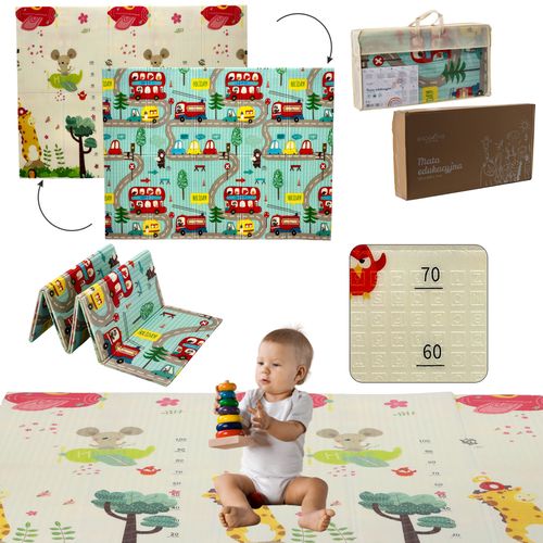 Extralink Double-Sided Educational Play Mat, 150x200x1 cm Foldable Cars-Airplanes + Bag, EXTRALINK EX.27870 5907207227870