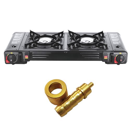 EXTRALINK KUCHENKA GAZOWA TURYSTYCZNA 2-PALNIKOWA W WALIZCE + ADAPTER, EXTRALINK EX.28556 5907207228556