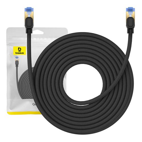 Braided network cable cat.7 Baseus Ethernet RJ45, 10Gbps, 10m (black), Baseus B0013320B111-07