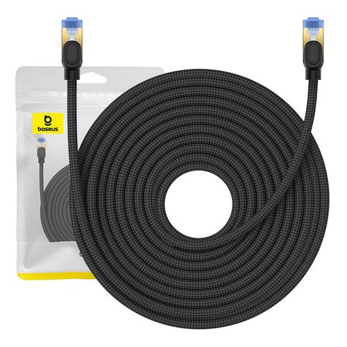 Braided network cable cat.7 Baseus Ethernet RJ45, 10Gbps, 20m (black), Baseus B0013320B111-09