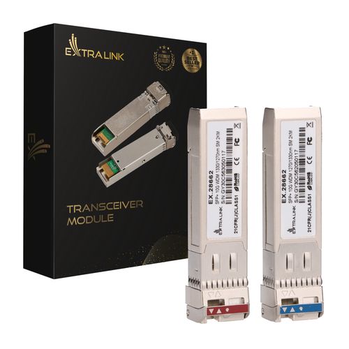 Extralink SFP+ 10G | SFP+ WDM Module | 10Gbps 1270/1330nm, single mode, 2km, para, EXTRALINK EX.28662 5907207228662