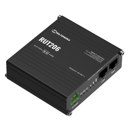 Teltonika RUT206 | Industrial LTE Router | 4G/LTE Cat.4, 2x LAN 100Mb/s WiFi 2.4GHz, RMS, TELTONIKA TELTONIKA RUT206 010000 4779051842049