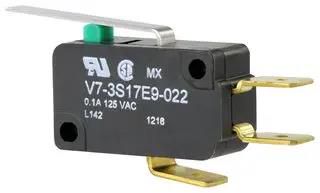 MICROSWITCH, SPDT, LEVER, 0.1A/125VAC V7-3S17E9-022