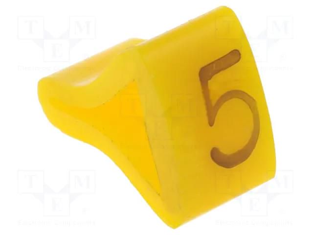 Markers; Marking: 5; 6÷10.5mm; H: 16mm; A: 10mm; -30÷100°C; leaded KURANT MZ-3/5